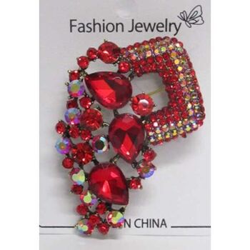 Pins bijoux vintage art deco en rouge