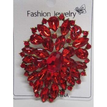 Meteore cristal rouge broche bijoux