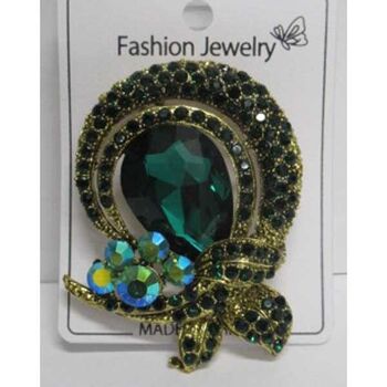 Cristal vert bijoux broche