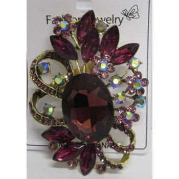 bijoux femme broche cristal violet