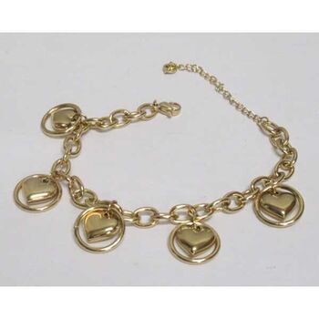 gold-plated stainless steel heart-shaped row bracelet