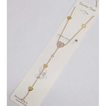 bijoux collier Y coeur en acier inoxydable