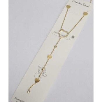 Bijoux chaine Y coeur strass creux acier doré