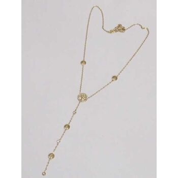 Bijoux collier Y acier inoxydable arbre de vie longue traine