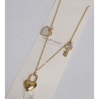 bijoux breloques cle coeur cadenas en acier