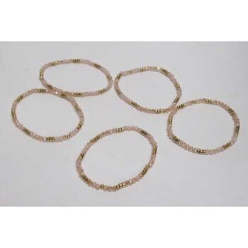 set of pearl bracelets in pink