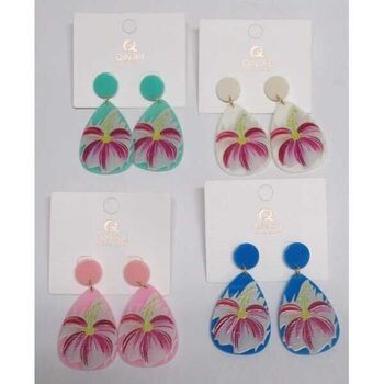 boucles d'oreilles fleur hibiscus