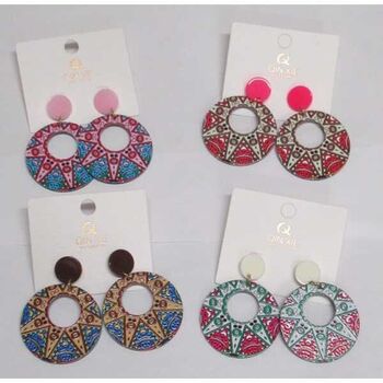 boucles d'oreilles mosaiques couleurs été