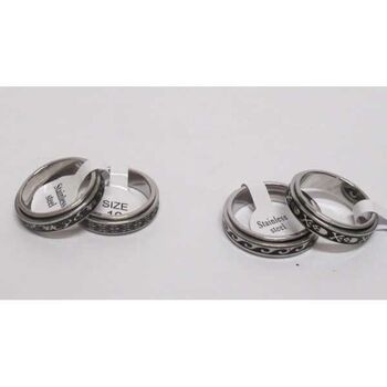 bague acier anti stress homme motif et taille mélange