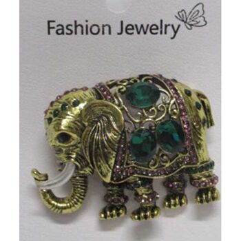 bijoux broche éléphant cristal