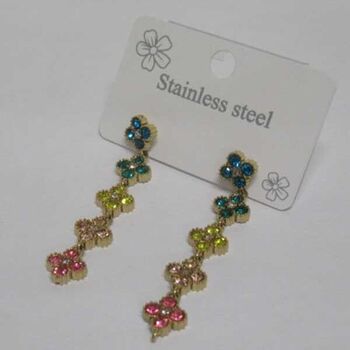 Rivière rhinestone earrings in all colors, stainless steel