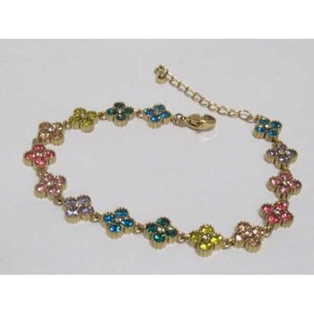 Gold-plated stainless steel rhinestone river bracelet