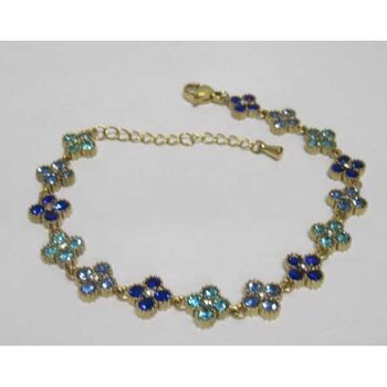 Princess bracelet jewelry, blue rhinestones, stainless steel