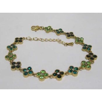 Princess bracelet jewelry, green rhinestones, stainless steel