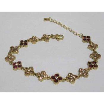 Princess bracelet jewelry, brown rhinestones, stainless steel