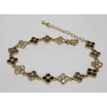 Princess bracelet jewelry, black rhinestones, stainless steel