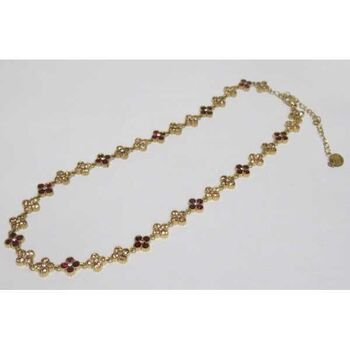 Princess necklace with brown rhinestones in stainless steel