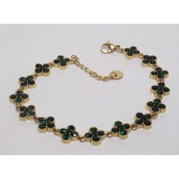 Princess bracelet jewelry, rhinestones, all green, steel