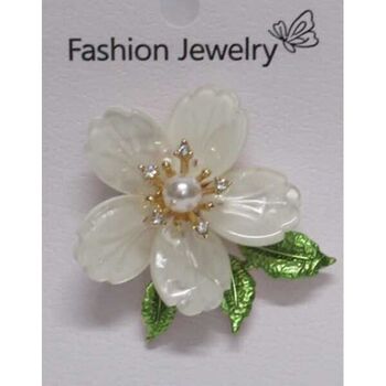 broche bijoux fleur eclore perle