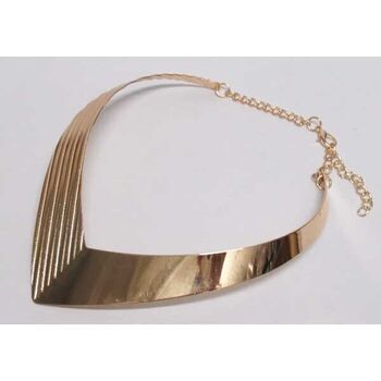 bijoux collier triangle ras de cou dore