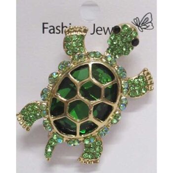 bijoux broche tortue en vert