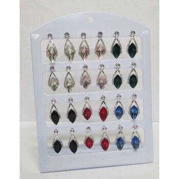 boucles d'oreilles couleur cristal pour femme