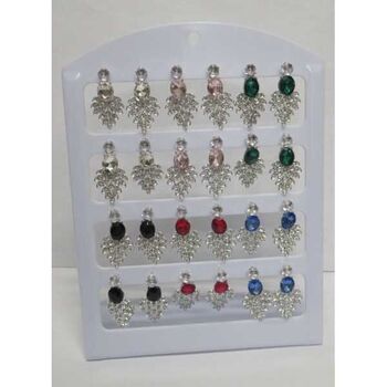 bijoux boucles d'oreilles cristal couleur riviere strass