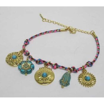 Summer charm steel bracelet on rainbow wire