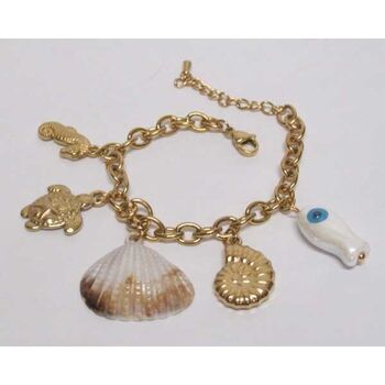 Steel bracelet jewelry with seashells