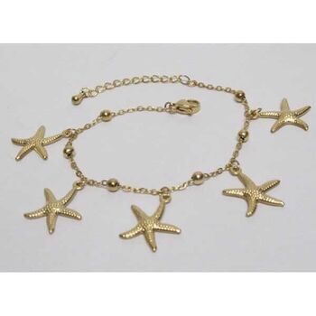 Gold-plated steel starfish bracelet