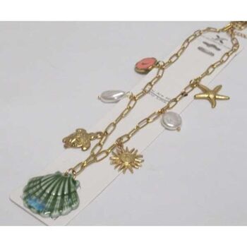 colored shell necklace jewelry in steel