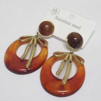 Jewelry earrings resin steel knot pendant