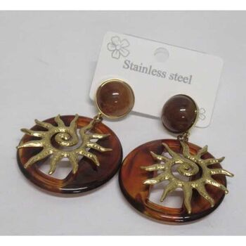 jewelry earrings circle resin star steel