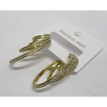 hoop earrings with various layers of steel and rhinestones