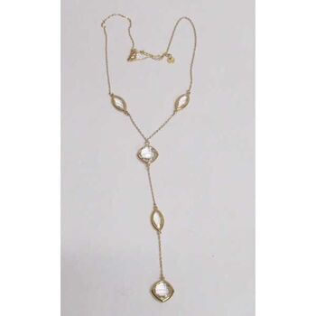 Crystal drop necklace, long steel jewelry