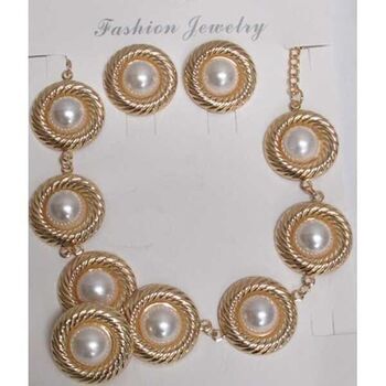 collier bijoux cercle metal grosse perle