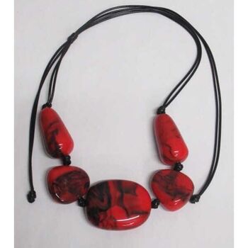 Red resin jewelry necklace