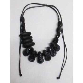 necklace jewelry cord mix wood black resin