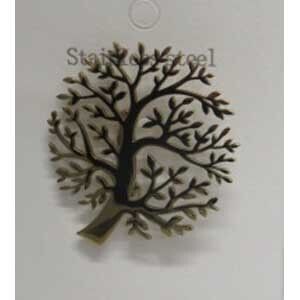 Stainless steel longevity tree of life brooch jewelry