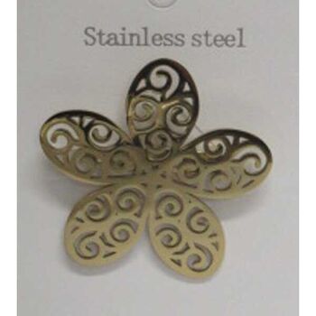 gold-plated steel flower pin jewelry