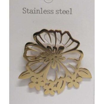 gold-plated steel pin jewelry, bouquet of flowers