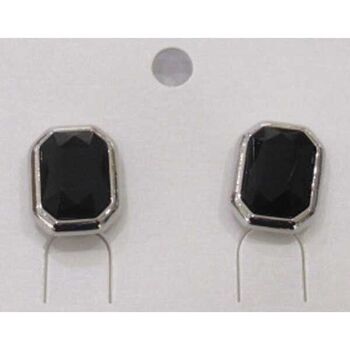 Black crystal clip-on earring jewelry