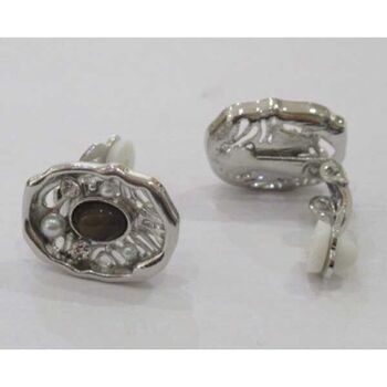 Silver square clip-on earrings
