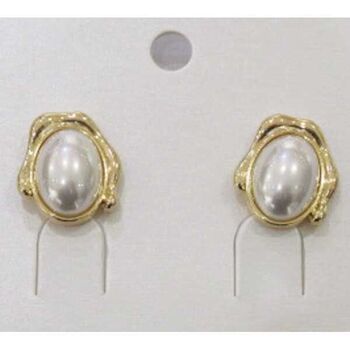 bijoux perle doré toute simple à pince