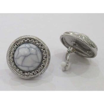 White howlite clip-on earring jewelry