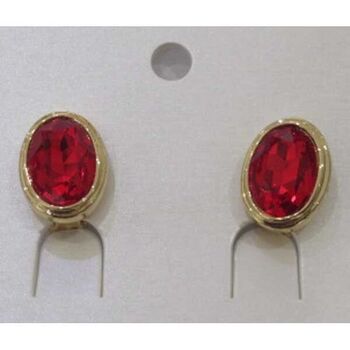 Women's red crystal clip-on earrings