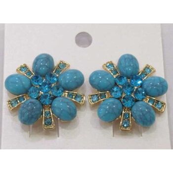 clip-on rhinestone pearl square earrings jewelry