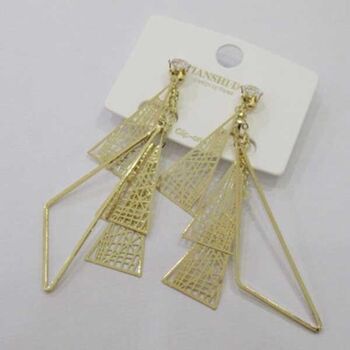 Clip boucle d oreille pendante dore filigrane