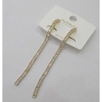 clip-on gold zircon trailing earring