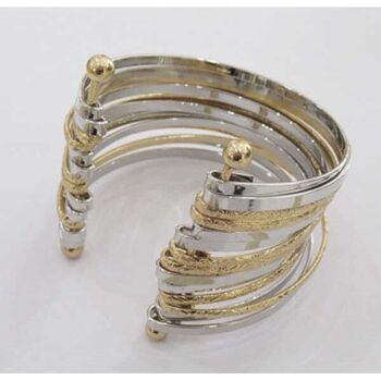 silver and gold combination bracelet
